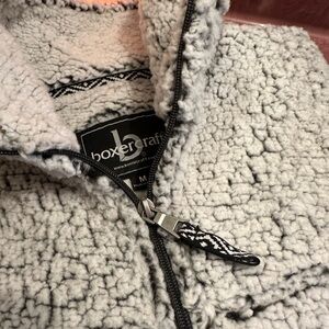 Boxercraft Women’s 1/4 Zip Up Crackled Sherpa Sweater - Gray